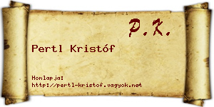 Pertl Kristóf névjegykártya